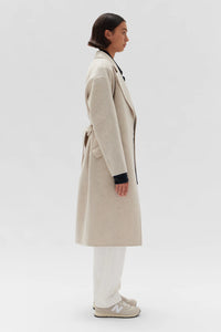 SADIE SINGLE BREASTED COAT | OAT MARLE