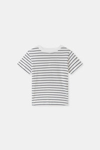 KIDS ORGANIC ESTABLISHED TEE | TRUE NAVY FINE STRIPE