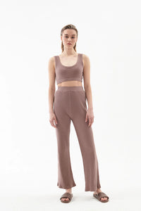 LOUNGE RIBBED CROP | SOOT