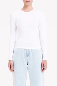 ORGANIC RIB LS TEE | WHITE