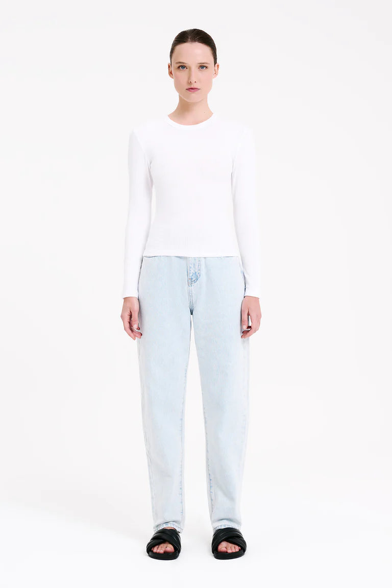 ORGANIC RIB LS TEE | WHITE