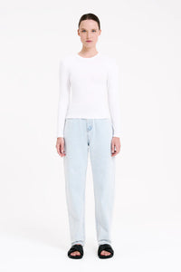 ORGANIC RIB LS TEE | WHITE