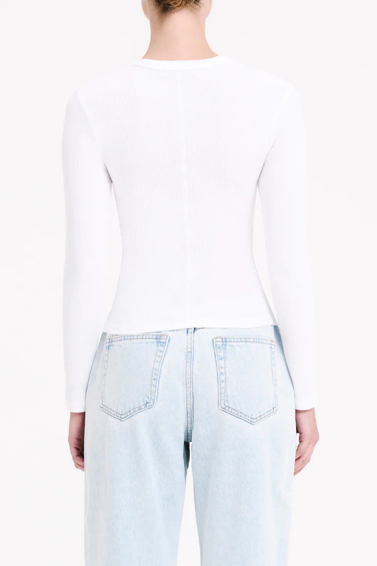 ORGANIC RIB LS TEE | WHITE