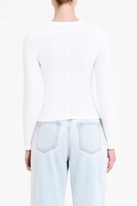 ORGANIC RIB LS TEE | WHITE