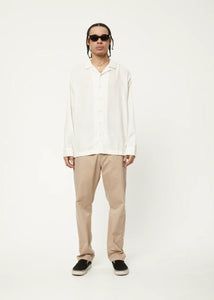 CRITICAL HEMP CUBAN LONG SLEEVE SHIRT | WHITE