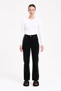 ORGANIC STRAIGHT LEG JEAN | WASHED BLACK