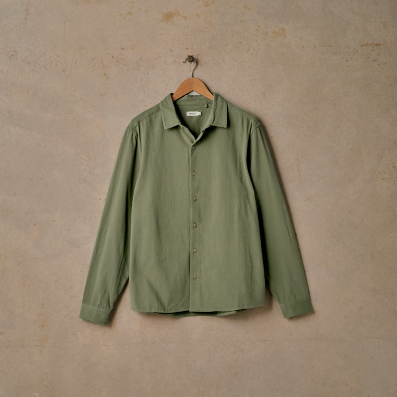 WASHED TWILL SHIRT | BAY LEAF