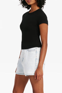 ORGANIC RIB SS TEE | BLACK