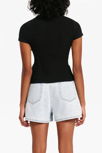 ORGANIC RIB SS TEE | BLACK