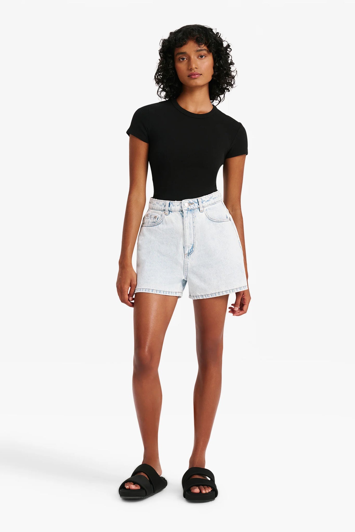 ORGANIC RIB SS TEE | BLACK