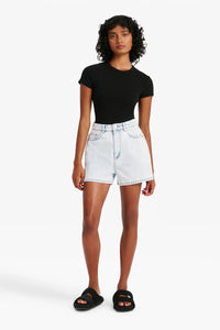 ORGANIC RIB SS TEE | BLACK