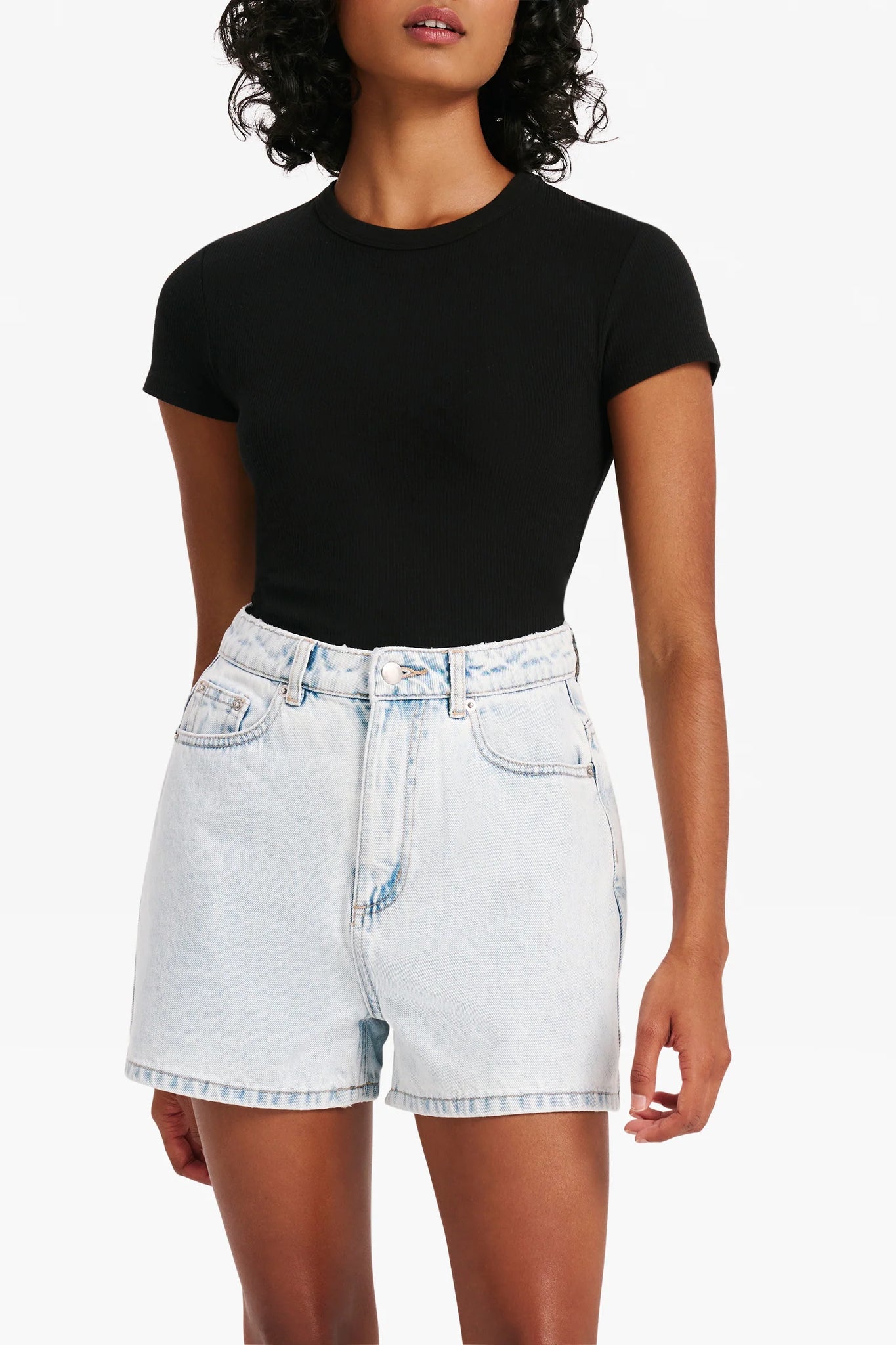 ORGANIC RIB SS TEE | BLACK