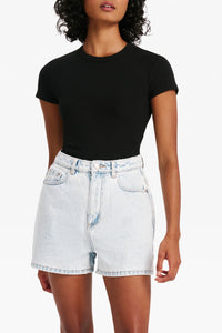ORGANIC RIB SS TEE | BLACK
