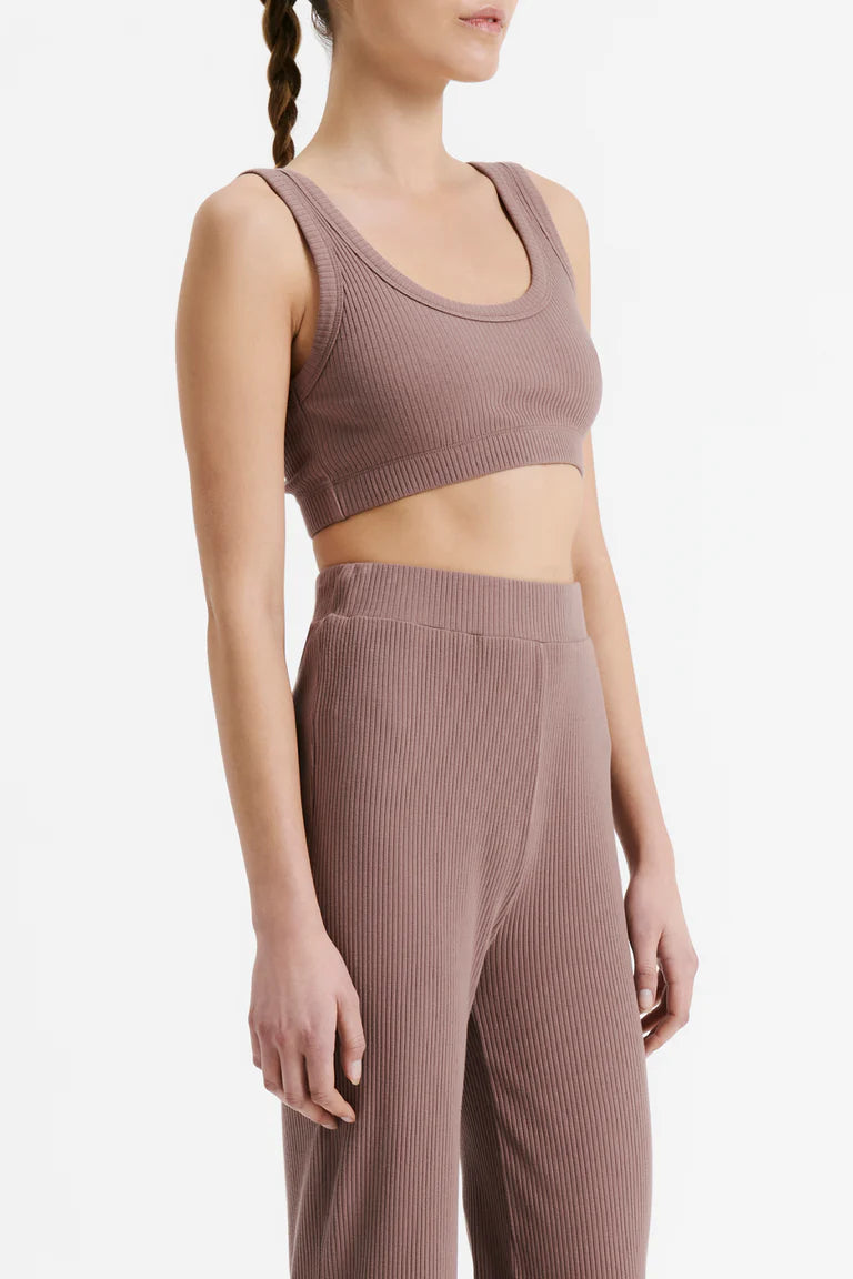 LOUNGE RIBBED CROP | SOOT