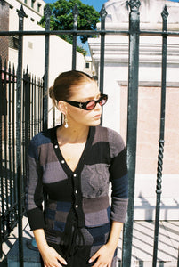 QUILT KNIT CARDIGAN | NAVY