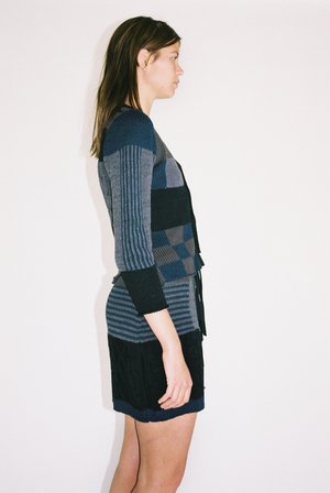 QUILT KNIT CARDIGAN | NAVY