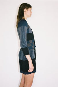 QUILT KNIT CARDIGAN | NAVY