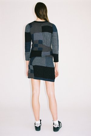 QUILT KNIT CARDIGAN | NAVY