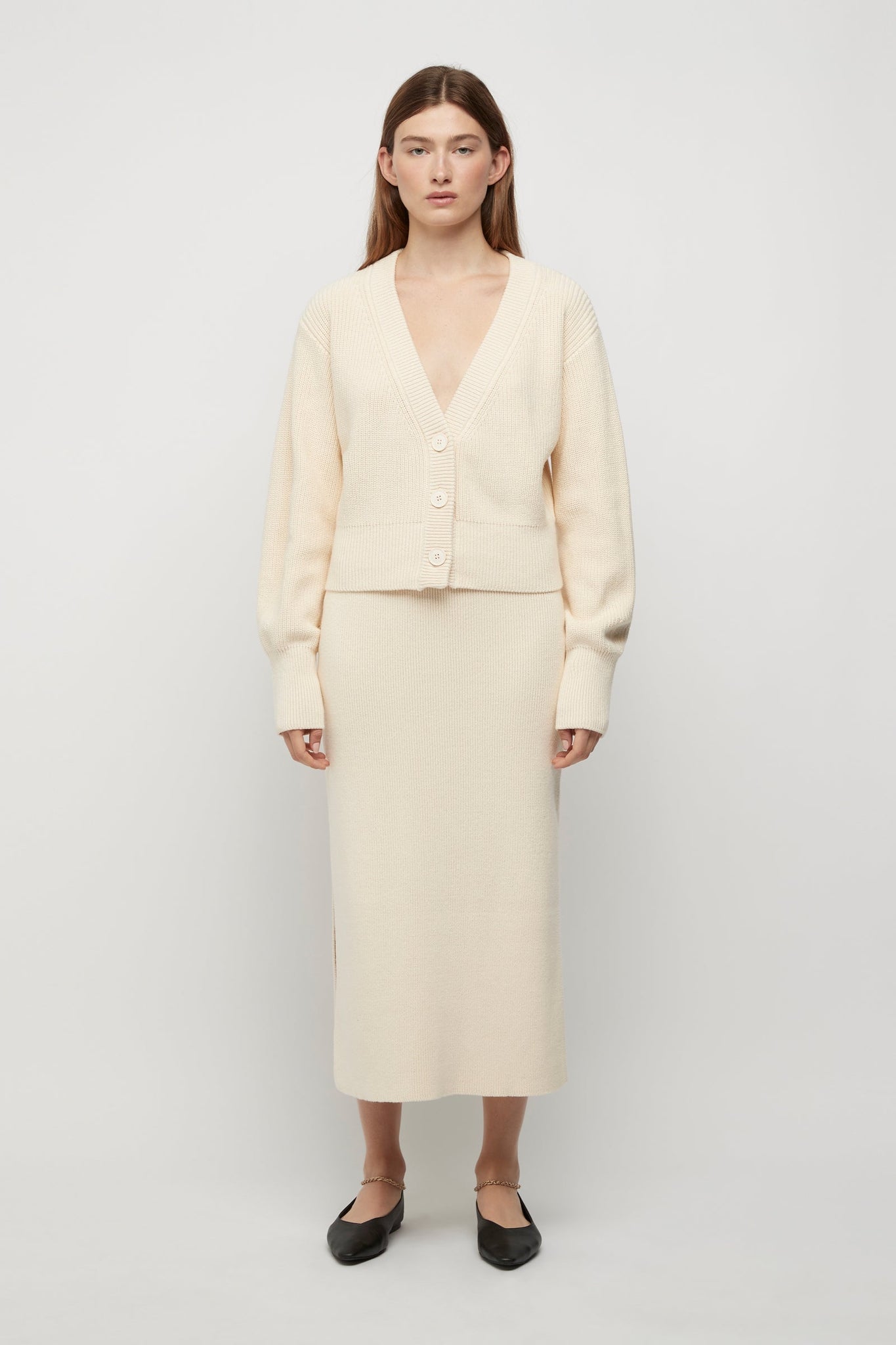 LINNEA COTTON KNIT SKIRT | OATMEAL