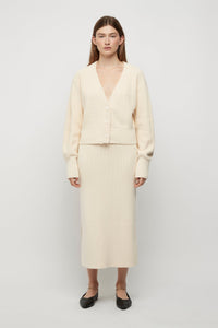 LINNEA COTTON KNIT SKIRT | OATMEAL