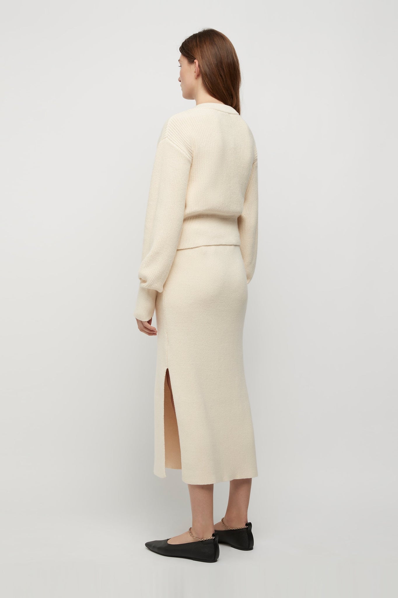 LINNEA COTTON KNIT SKIRT | OATMEAL