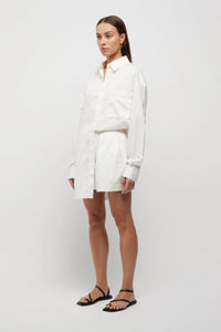 DARIO CONTRAST STITCHING SHIRT | WHITE