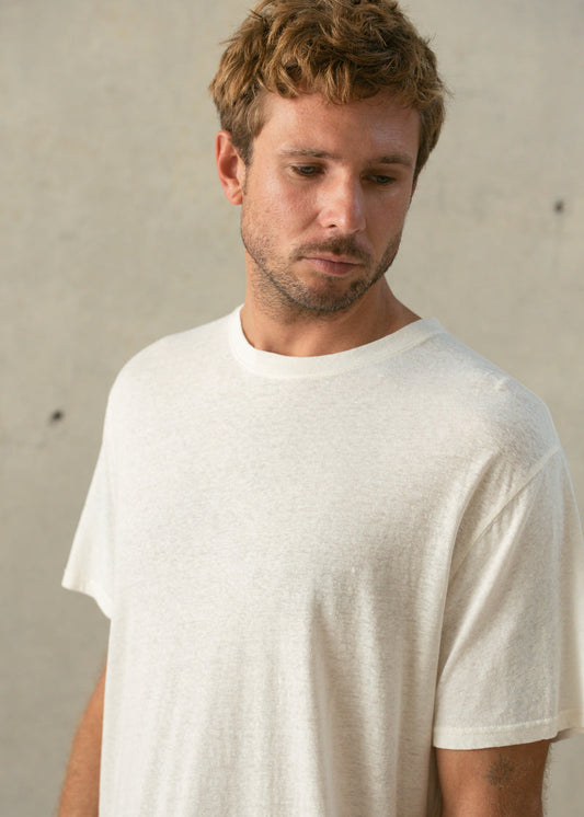 RELAXED HEMP TEE | CHALK