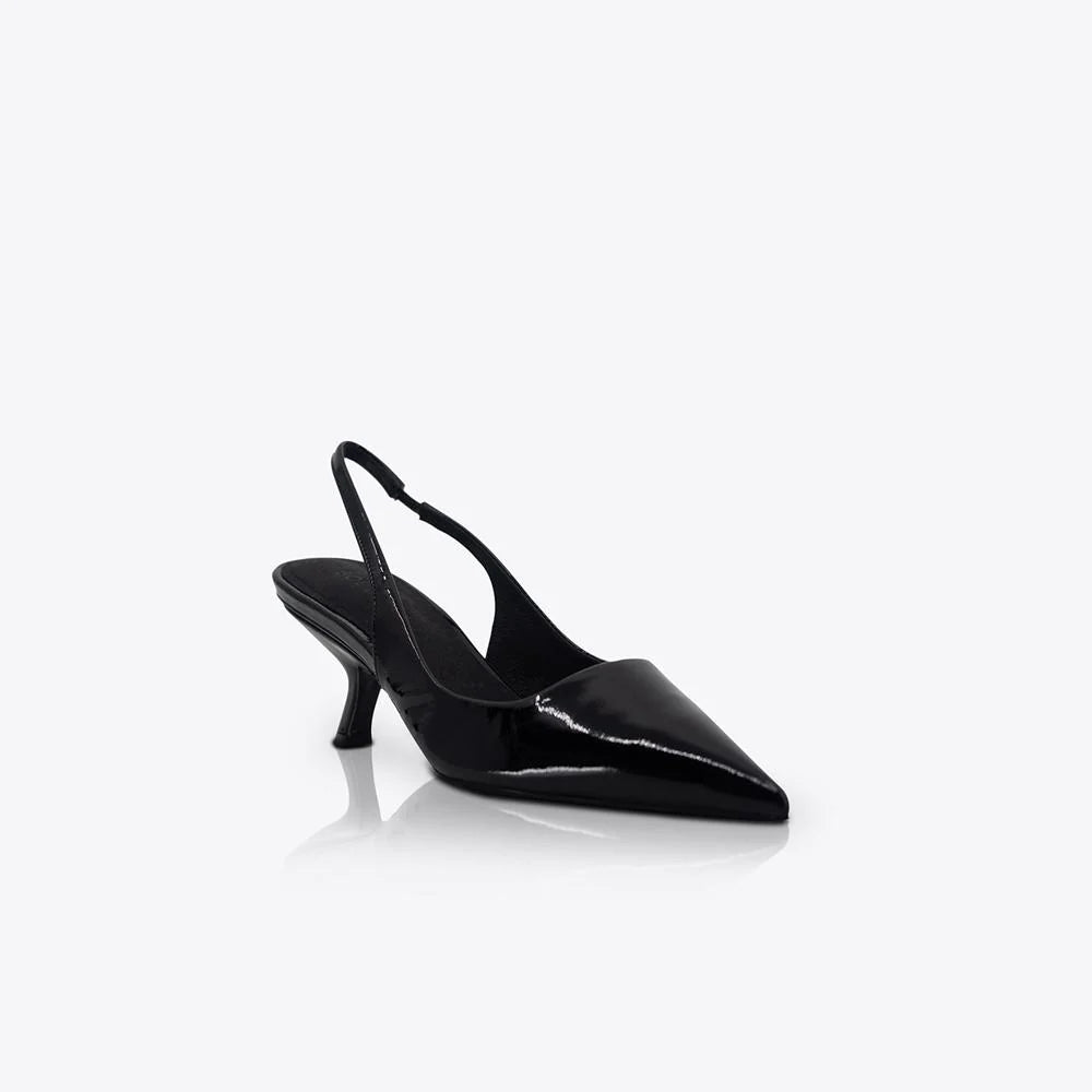 SANDRA HEEL | PATENT BLACK