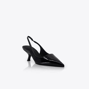 SANDRA HEEL | PATENT BLACK