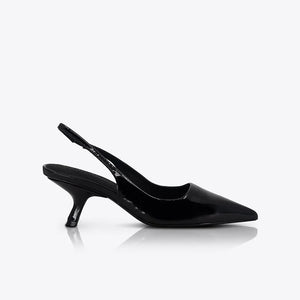 SANDRA HEEL | PATENT BLACK