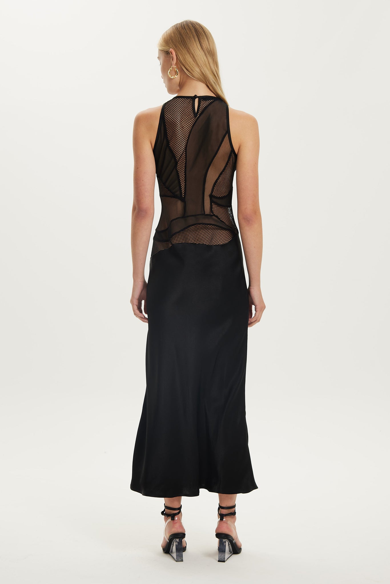 CRYSTAL CLEAR MAXI TANK DRESS | BLACK