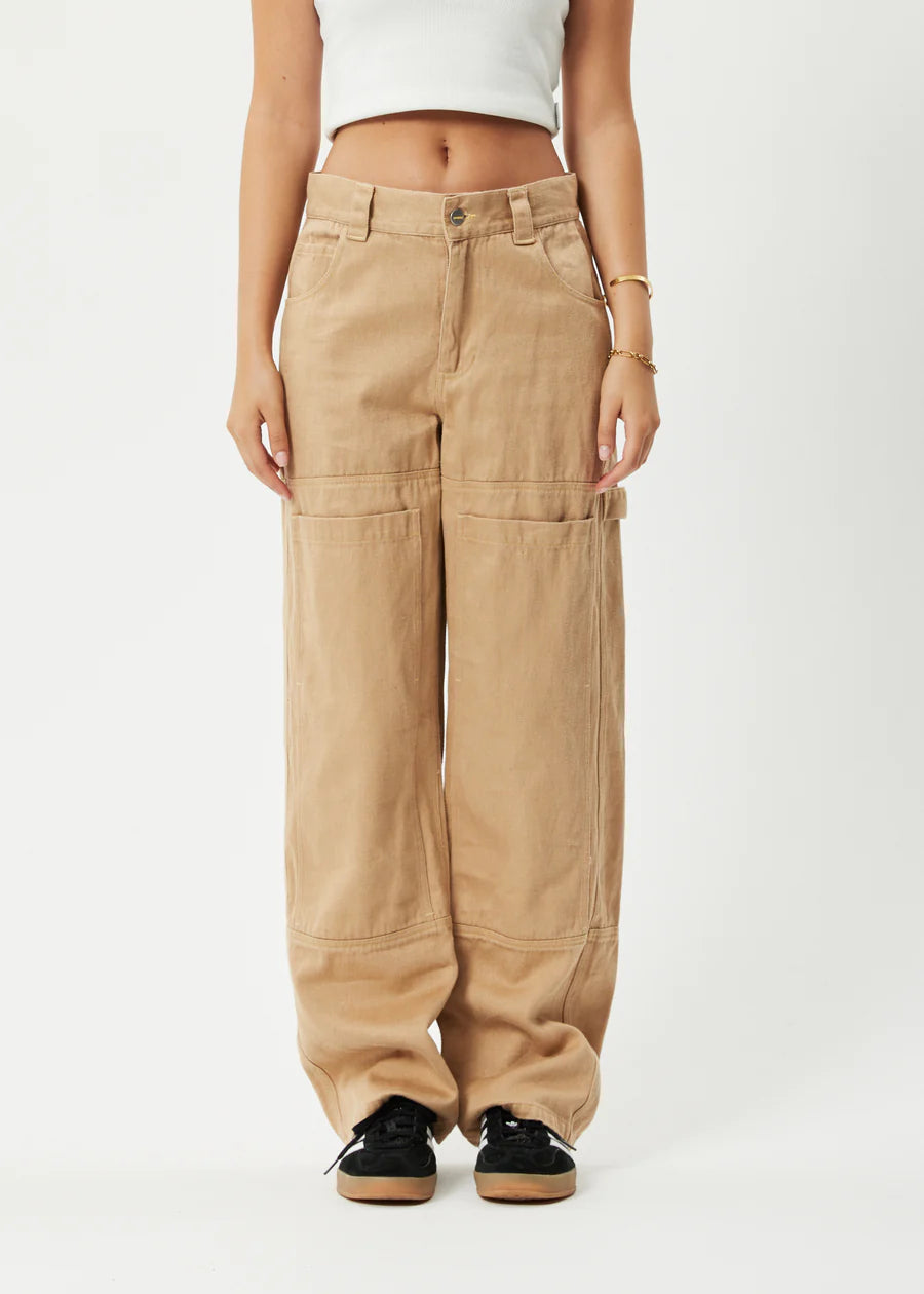 SLEEPY HOLLOW MOSS HEMP TWILL CARPENTER PANTS | TAN