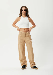SLEEPY HOLLOW MOSS HEMP TWILL CARPENTER PANTS | TAN