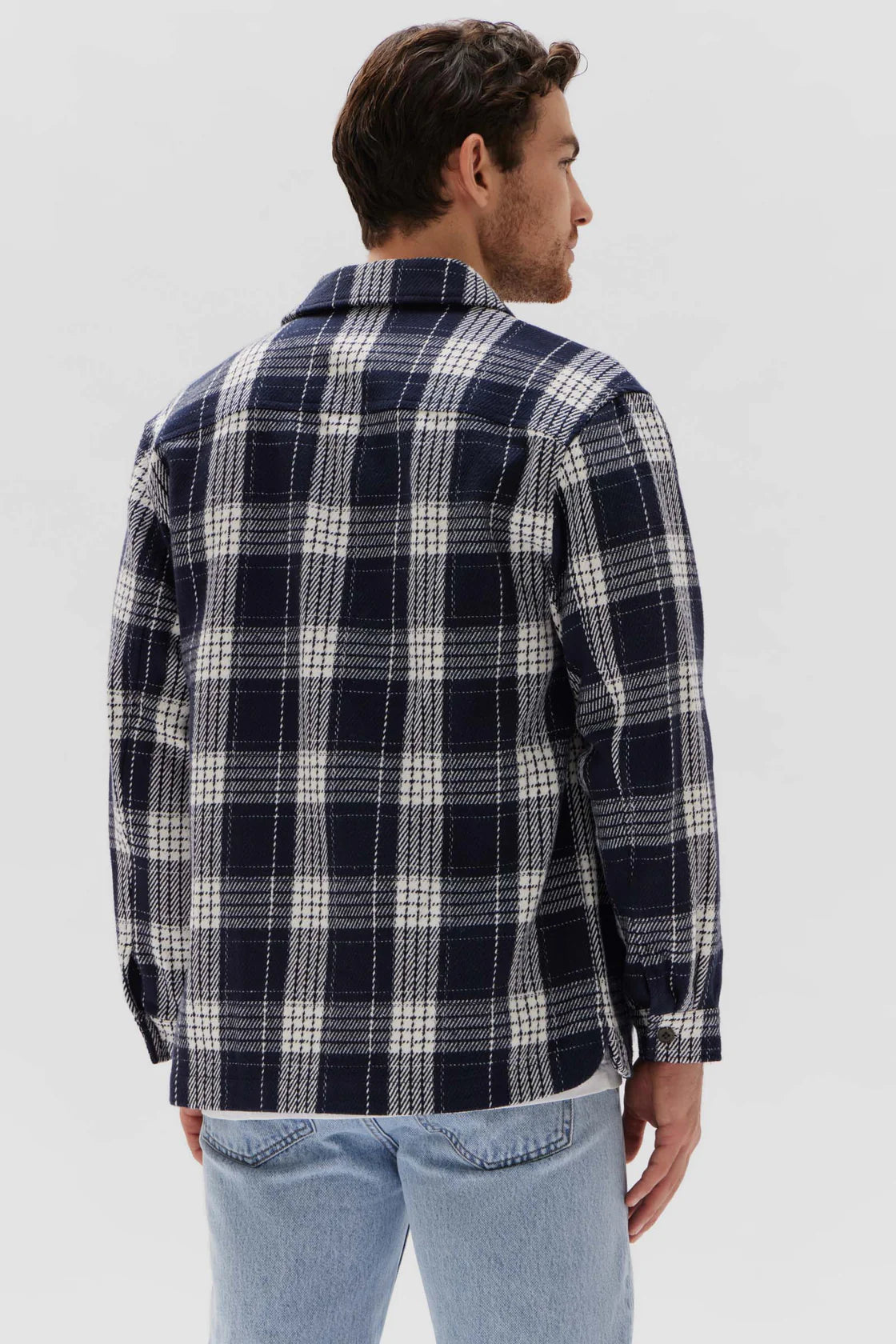 MIKAEL CHECK OVERSHIRT | TRUE NAVY CHECK