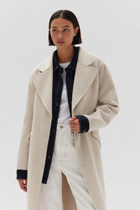 SADIE SINGLE BREASTED COAT | OAT MARLE