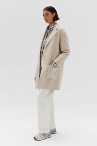 SINGLE BREASTED WOOL COAT | OAT MARLE