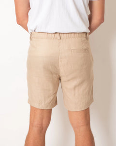 DESTII LINEN SHORTS | CAMEL