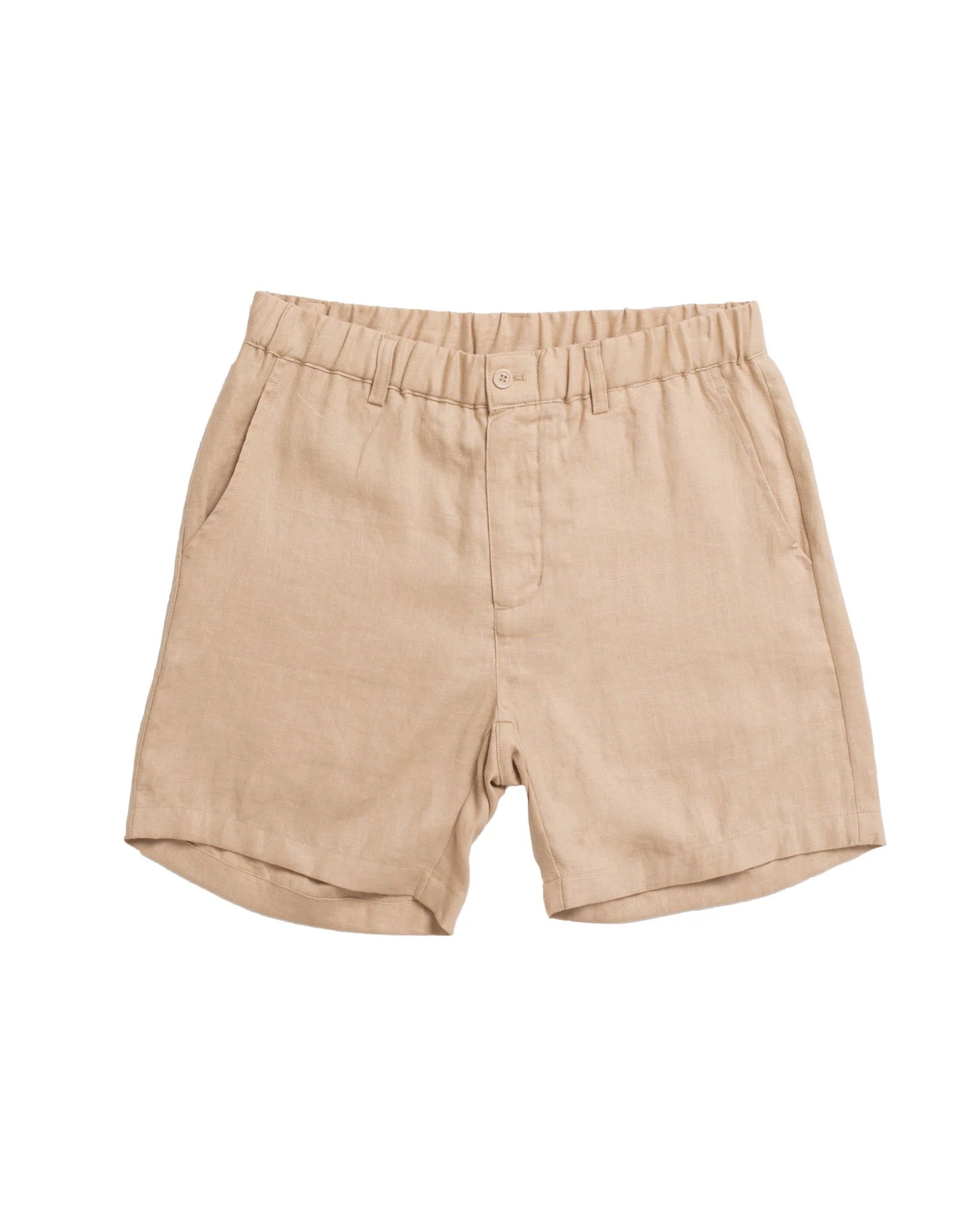 DESTII LINEN SHORTS | CAMEL