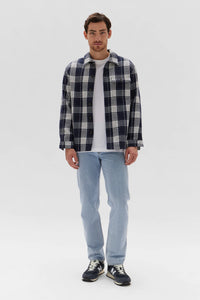MIKAEL CHECK OVERSHIRT | TRUE NAVY CHECK