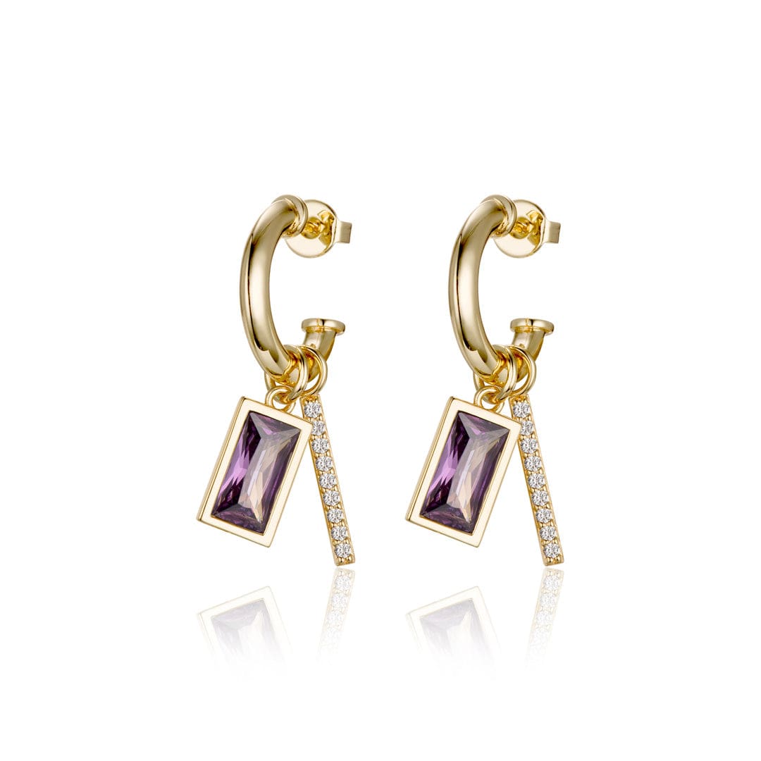 MADONNA CHARM HOOP EARRINGS | AMETHYST