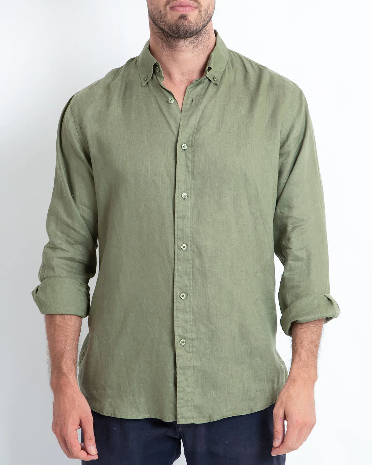 DESTII LONG SLEEVE LINEN SHIRT | KHAKI