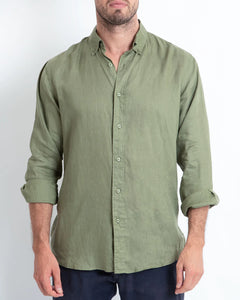 DESTII LONG SLEEVE LINEN SHIRT | KHAKI