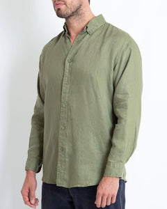 DESTII LONG SLEEVE LINEN SHIRT | KHAKI