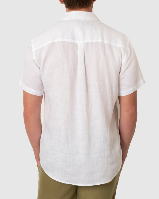 DESTII SHORT SLEEVE LINEN SHIRT | WHITE