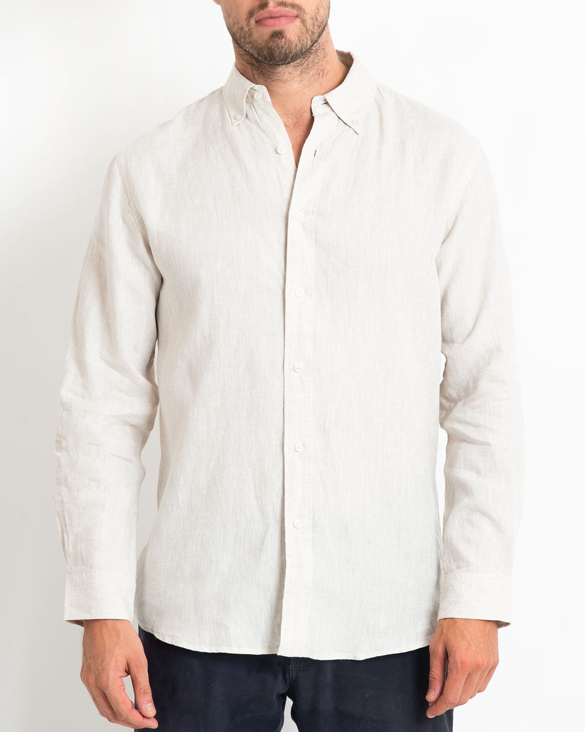 DESTII LONG SLEEVE LINEN SHIRT | NATURAL