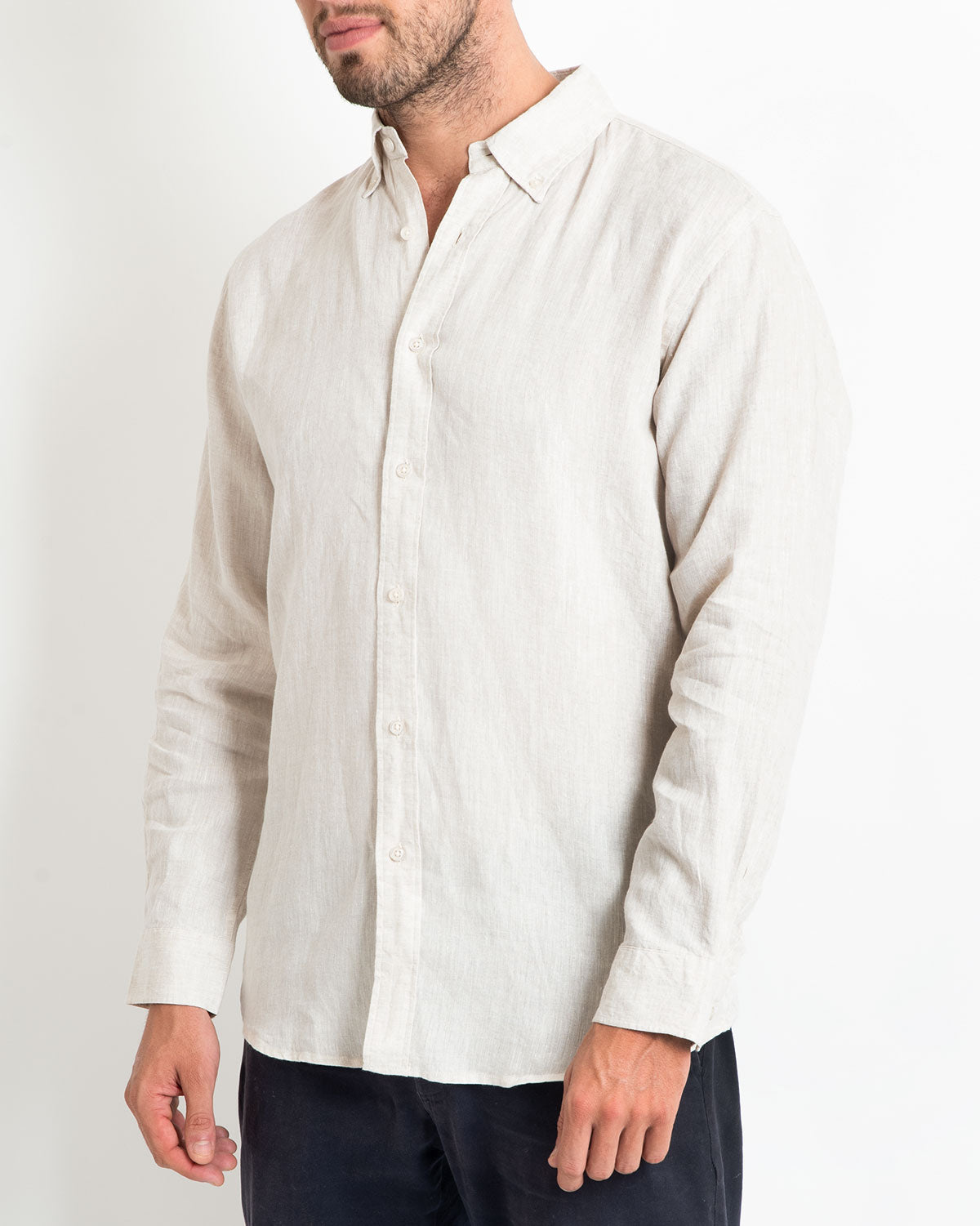 DESTII LONG SLEEVE LINEN SHIRT | NATURAL