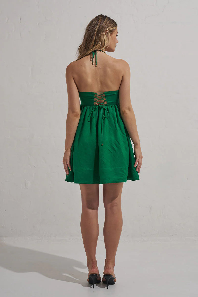 WILLOW MINI DRESS | KELLY GREEN